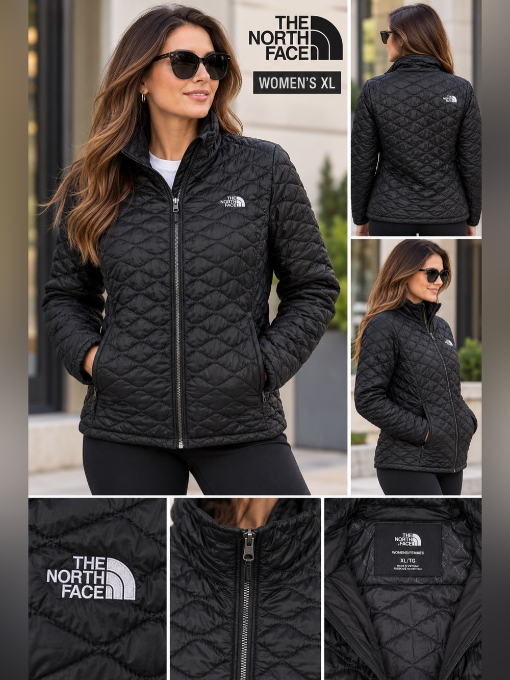 The North Face Women's Quilted Puffer Jacket - Black Sz XL